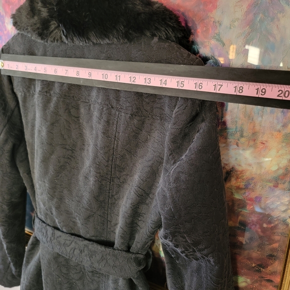 NWOT Vintage Y2k Xhilaration Black Jacquard With Fur Trim - Picture 6 of 9